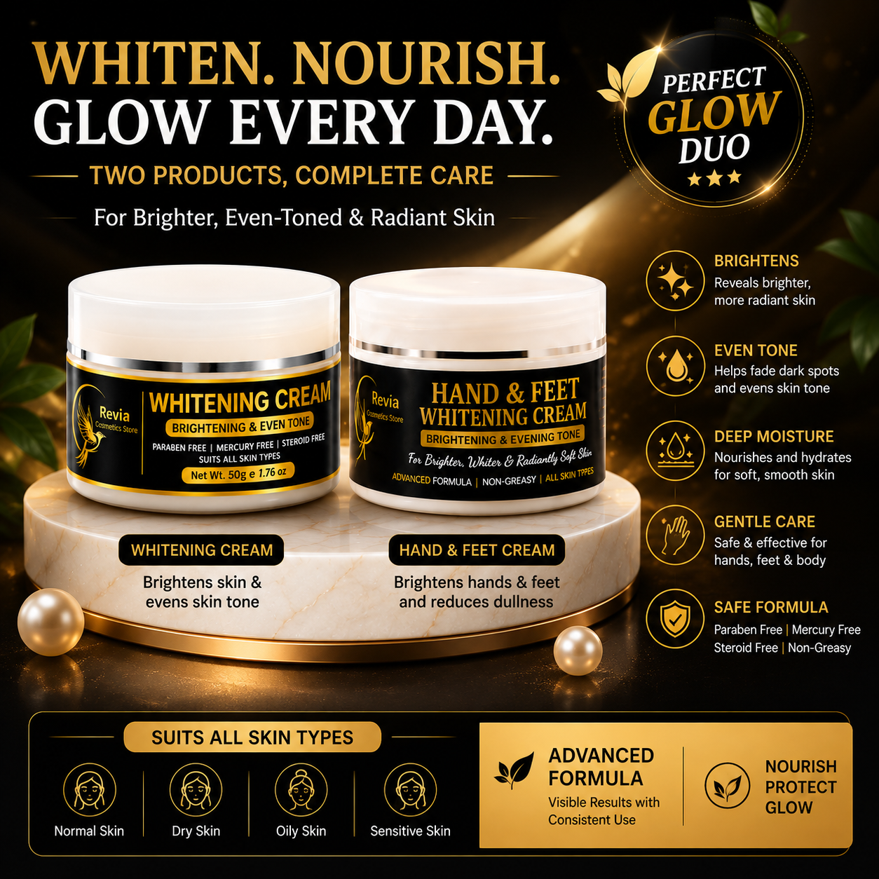 Glow Duo Deal – Hand & Feet Whitening Cream ✨